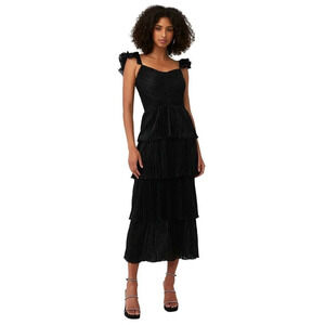 SAYLOR Black Midi Dress